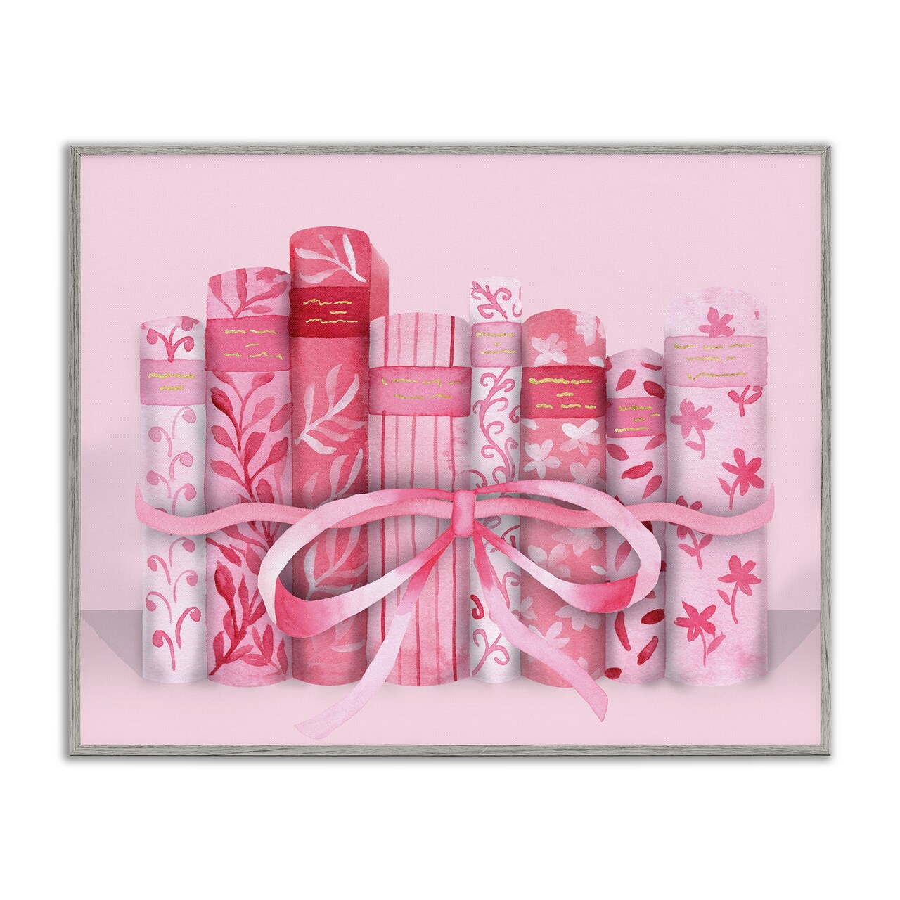Stupell Industries Pastel Pink Book Lovers Black Framed Giclee Art, design by Nina Jacobs